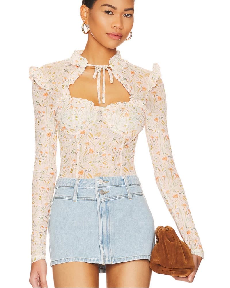 Xoey Long Sleeve Top in Blush Multi - Image 1