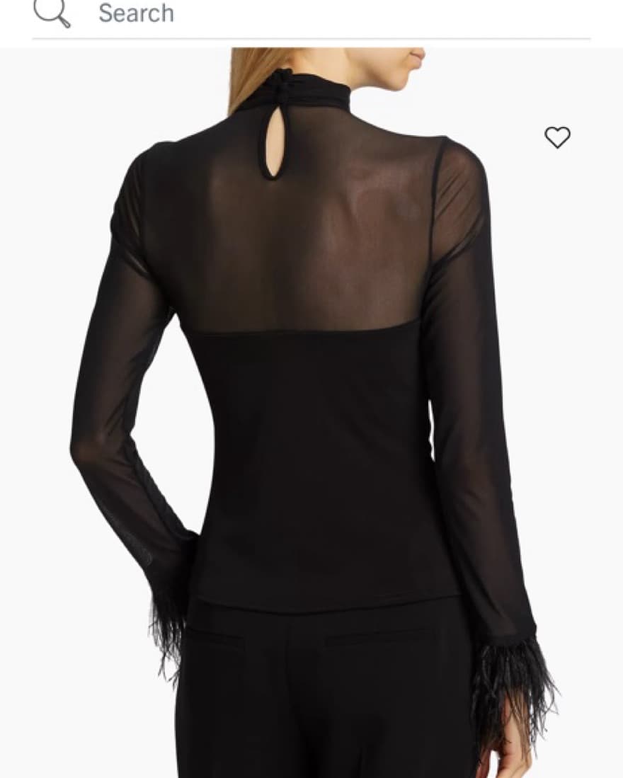 Cinq A Sept Sheer Fur Cuff Top - Image 5