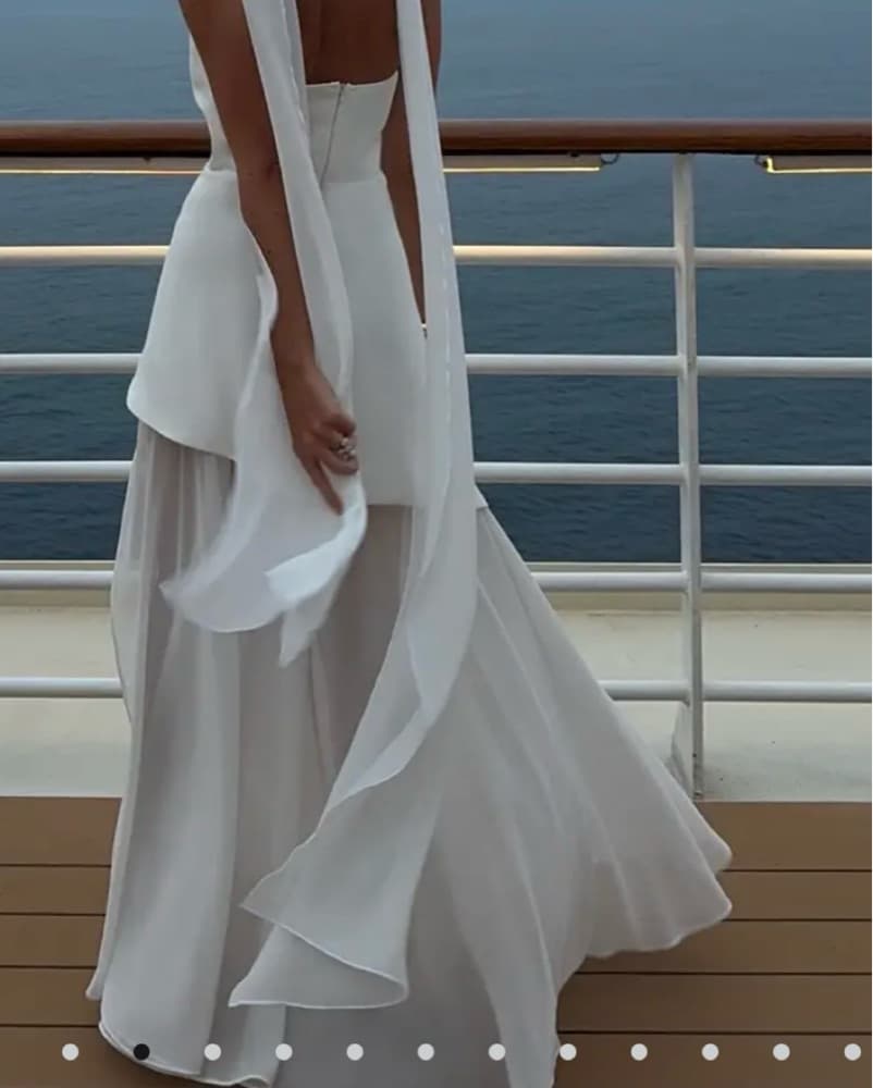 Monaco White Dress With Scarf - Image 4