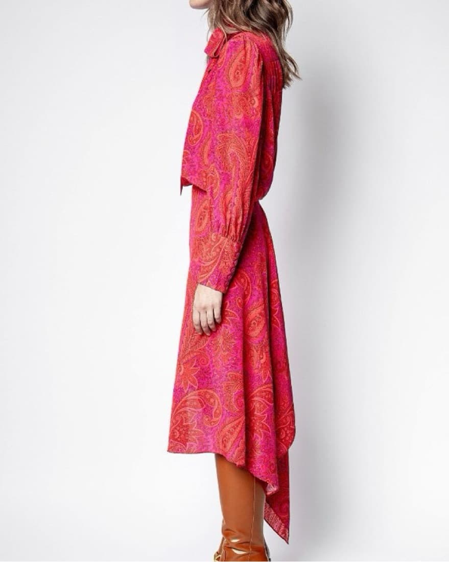 Red Paisley Highlow Dress - Image 3