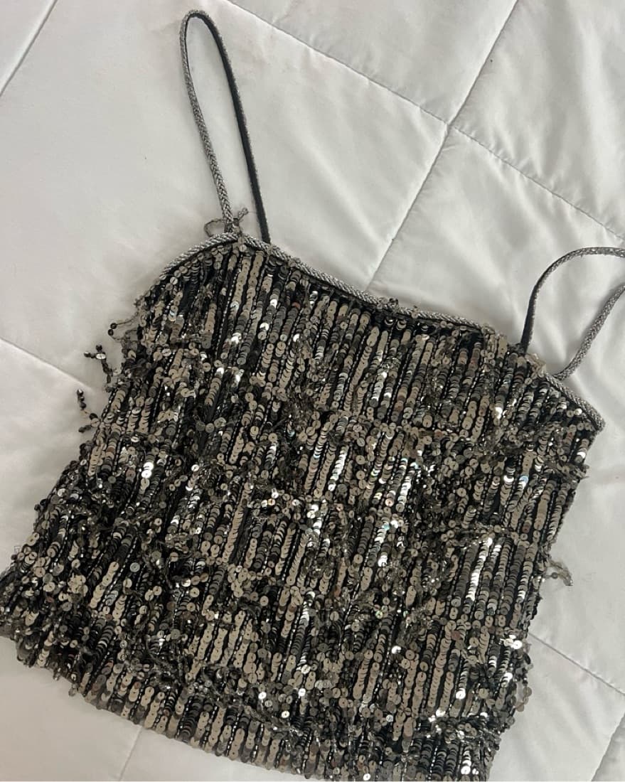 Alice and Olivia Chi Sequined Fringe Top - Image 6
