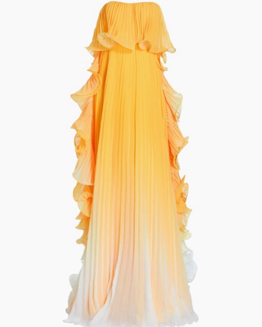 Badgley Mischka Yellow Ombre Dress - Image 2