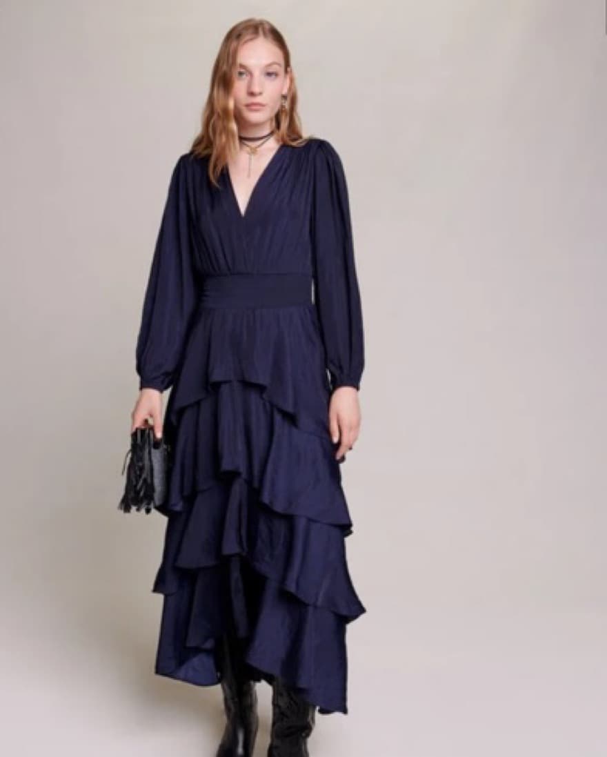 Maje Ruffled Maxi Dress - Image 1