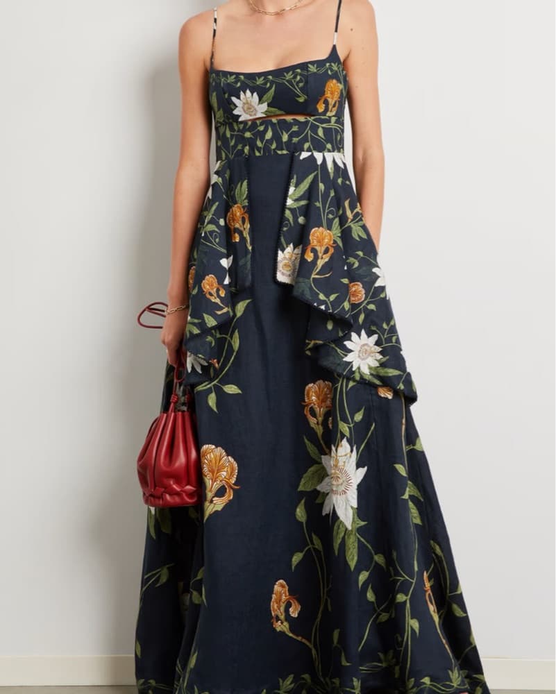 Agua By Agua Bendita Blue Floral Dress - Image 1
