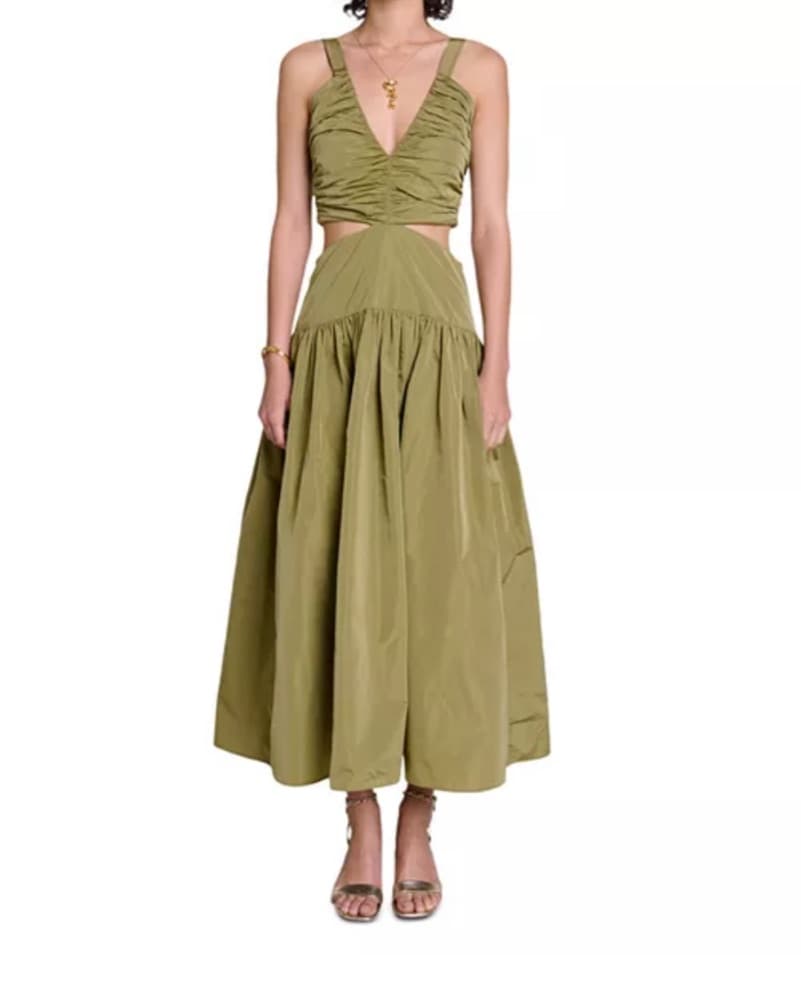 Maje Rafettas Cut Out Maxi Dress - Image 6