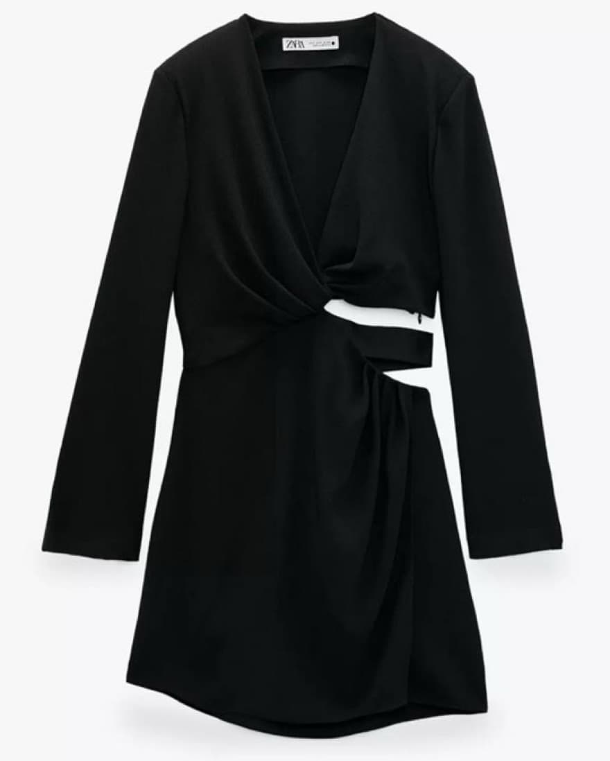 Black Zara Blazer Cutout Mini Dress - Image 2
