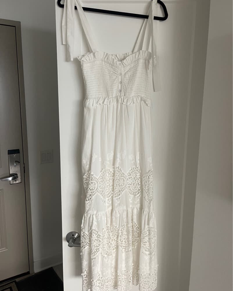 Caballero White Lace Midi Dress - Image 6