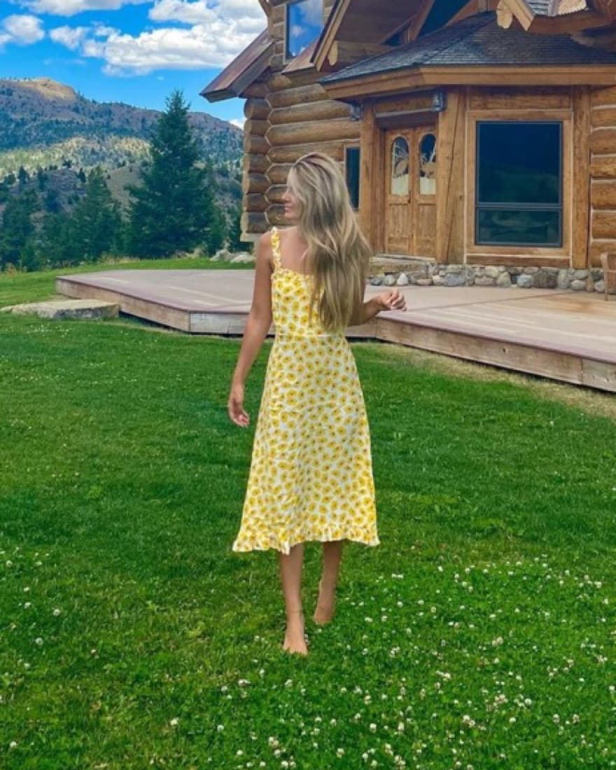 Faithfull The Brand Yellow Floral Dress - Image 3