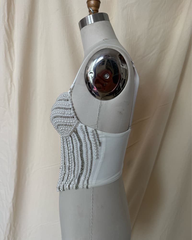 Pearl And Rhinestone corset Top - Image 3