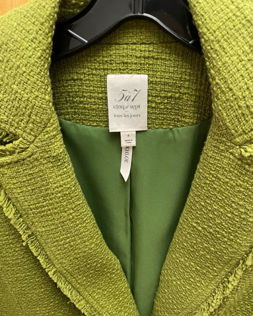 Cinq à Sept Boucle Khloe Blazer in Green - Image 2
