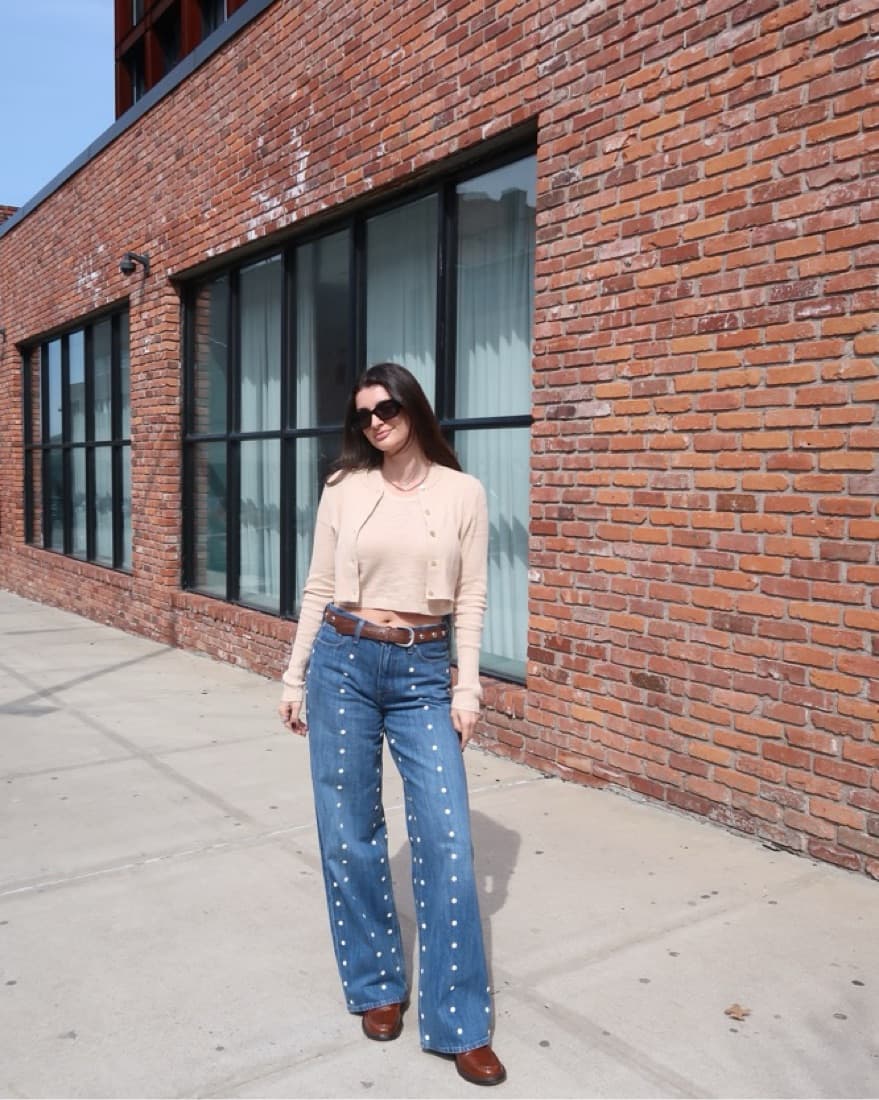 pearl studded jeans - Image 1