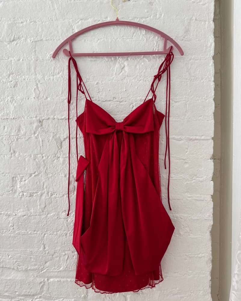For Love And Lemons Red Bow Dress  - Image 3