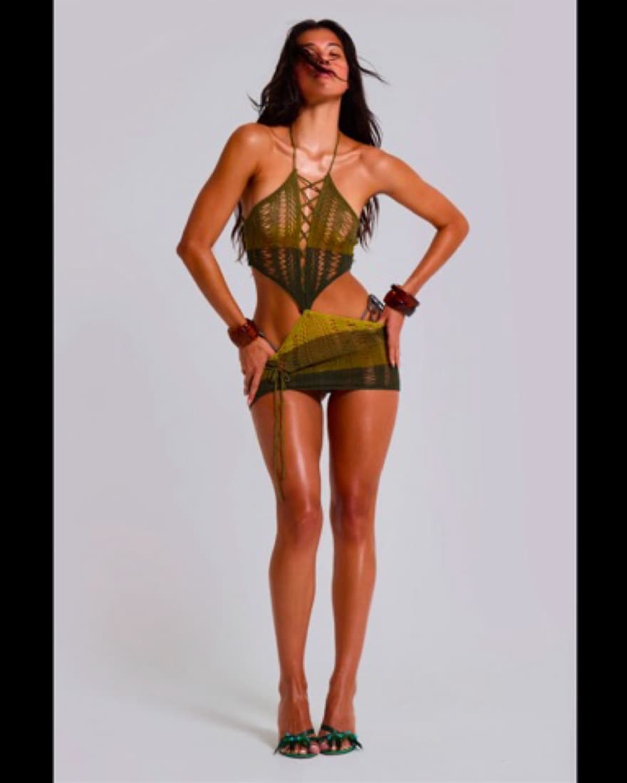 Jaded London Amir Crochet Halter Mini - Image 4