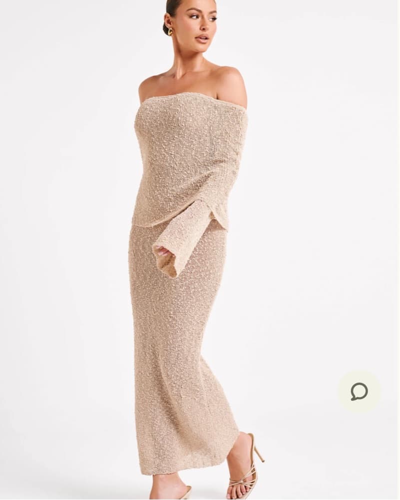 Off The Shoulder Boucle Maxi Dress  - Image 2