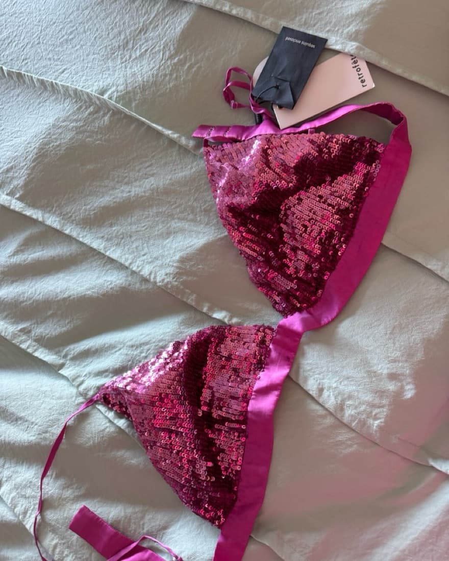 Vibrant Fuschia Sequin Bra  - Image 1