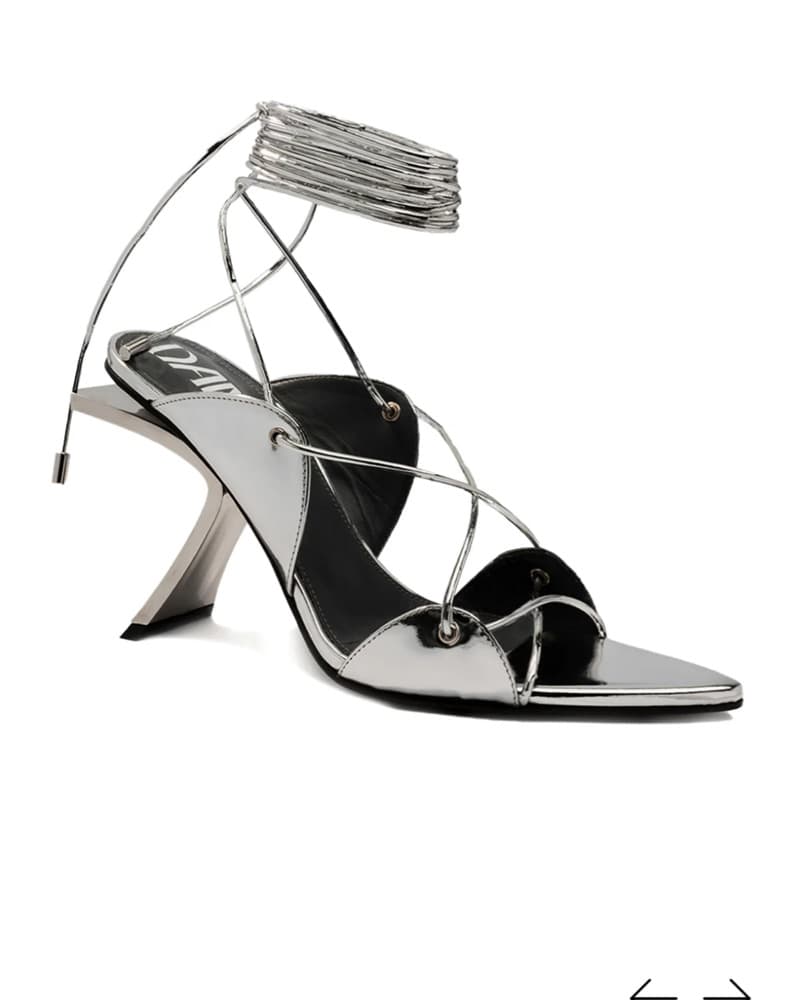 Damaya Silver Lace Up Heels - Image 1