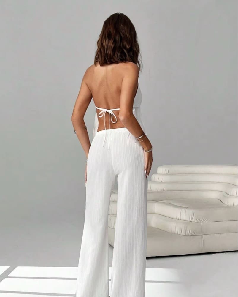 Elegant White Jumpsuit with Cutouts - Image 2