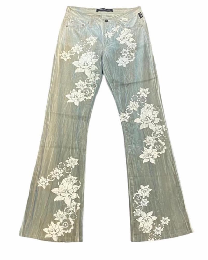 Versace Vintage Floral Print Jeans - Image 2
