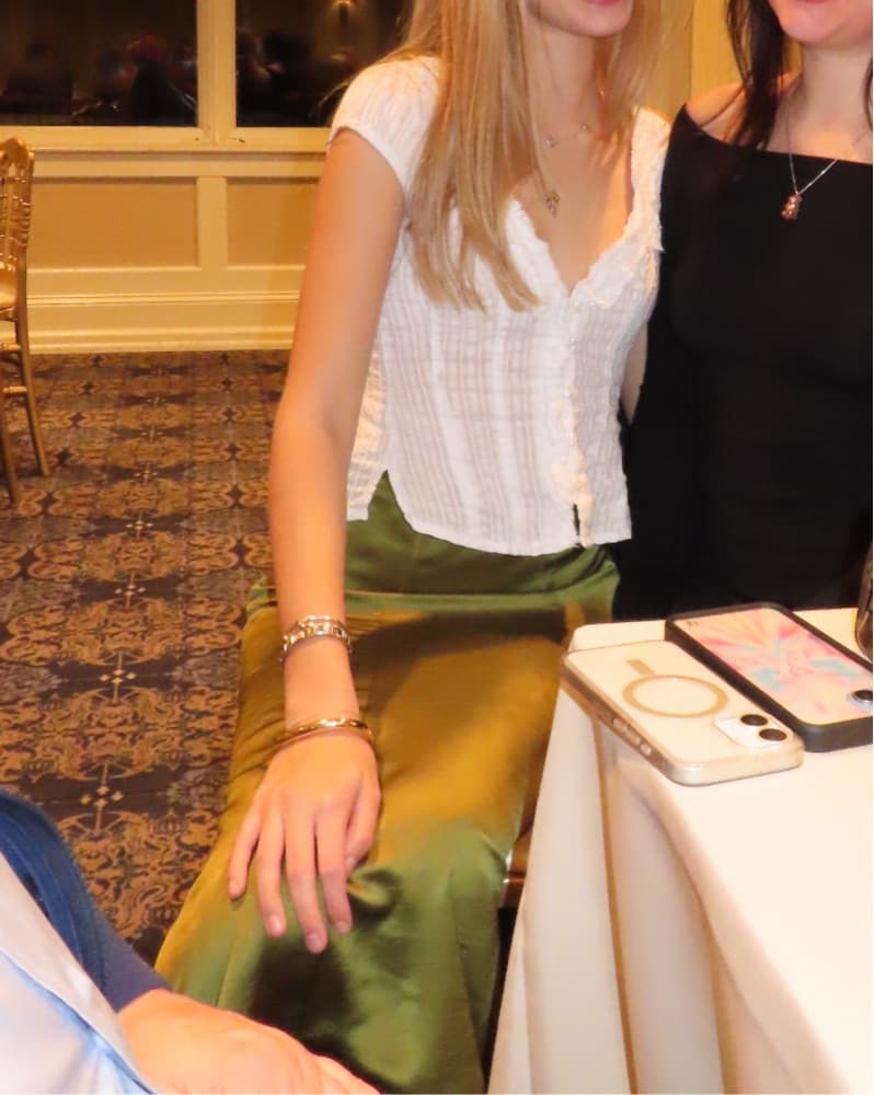 Vince Olive Green Draped Midi Skirt - Image 1