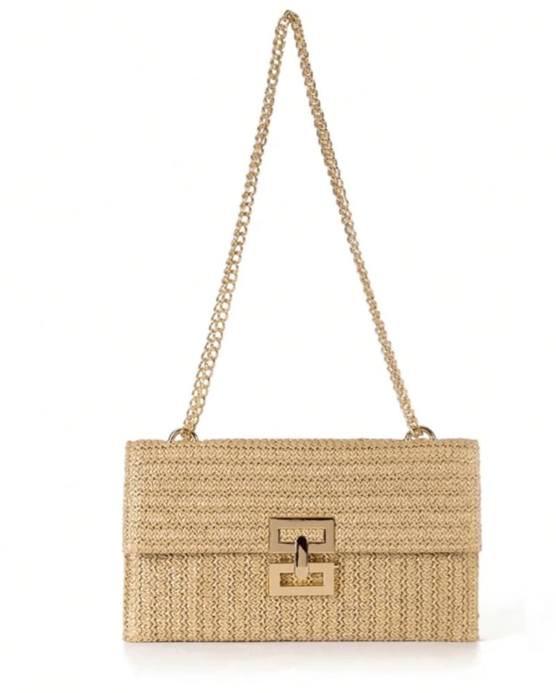 Tan Straw Beach Bag / Purse / Clutch - Image 4