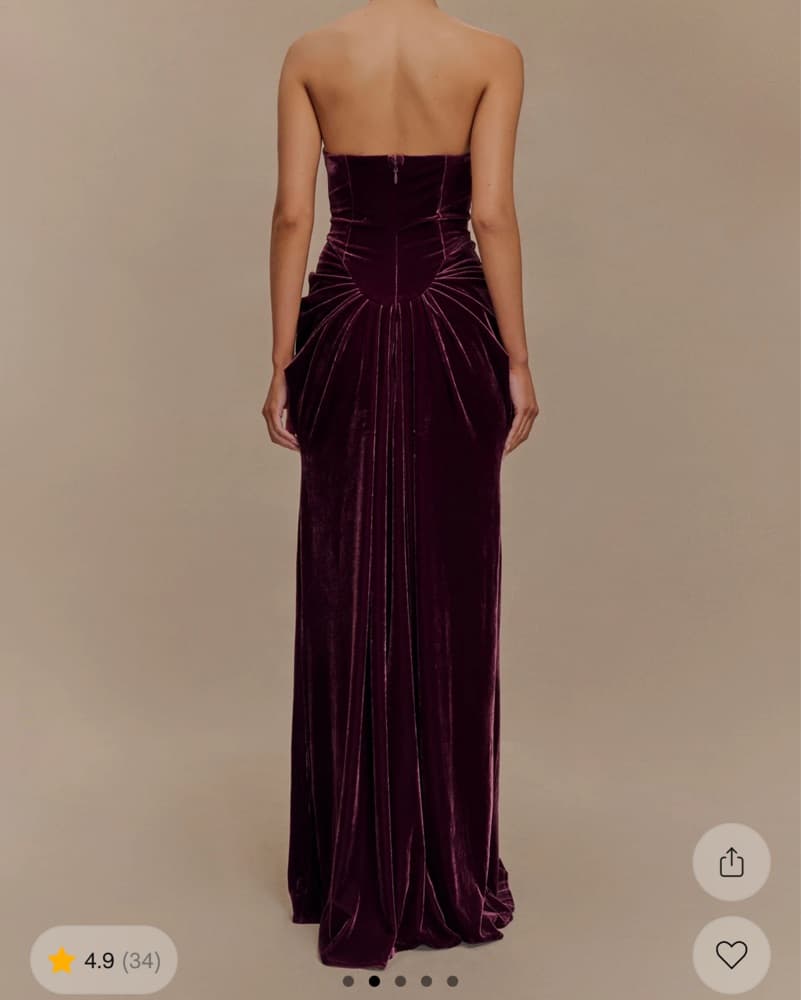 Meshki - Velvet Strapless Maxi Dress - Image 3
