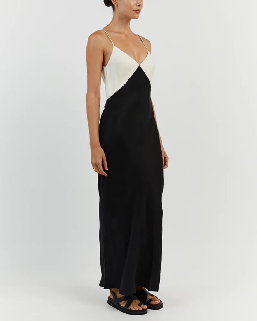 Diish Seren Black Two Tone Midi Dress - Image 3