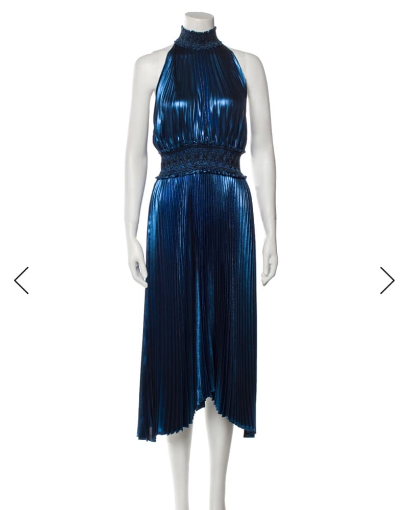 ALC x Barney’s Metallic Midi Dress - Image 2