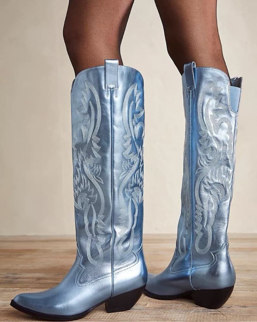 Jeffrey Cambell Finn Western Boots Blue - Image 4