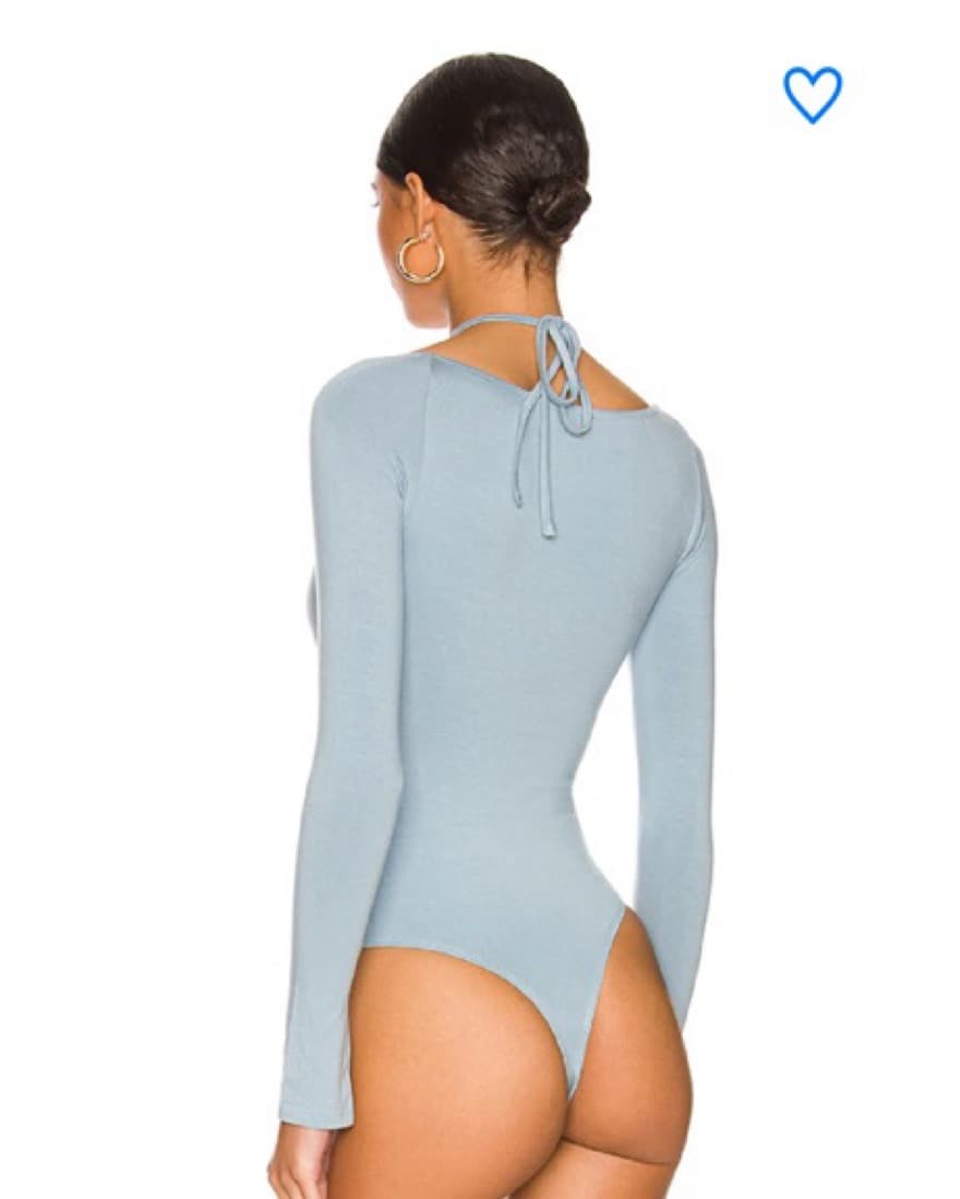 Cutout Bodysuit In Dusty Blue  - Image 3