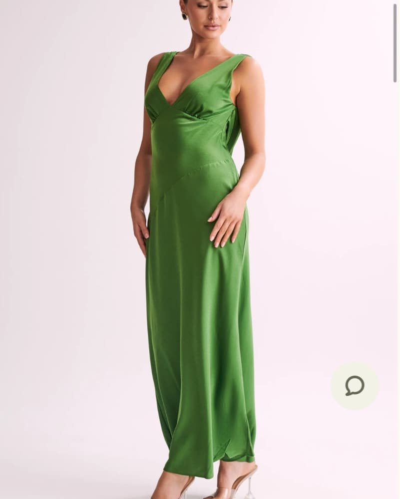 Meshki Nadia Satin Dress - Emerald  - Image 3