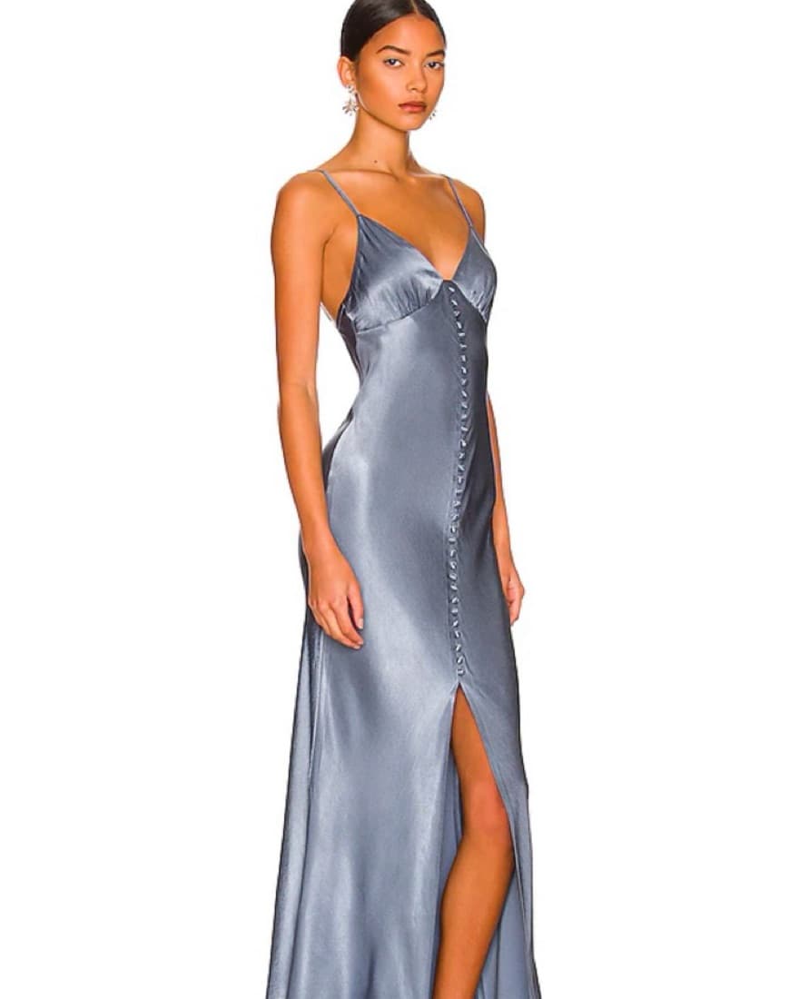 Shona Joy La Lune Bias Slip Dress in Blu - Image 3