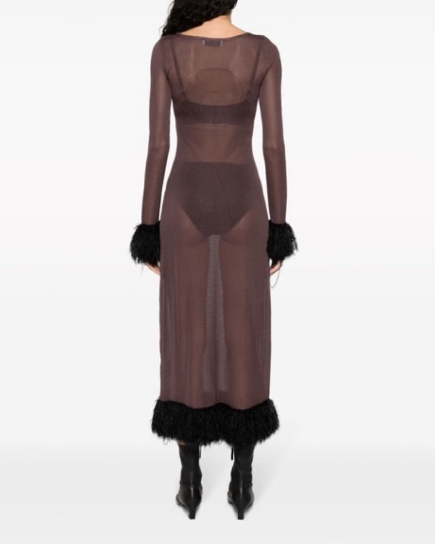 MARINE SERRE Sheer Knit Maxi Dress - Image 3
