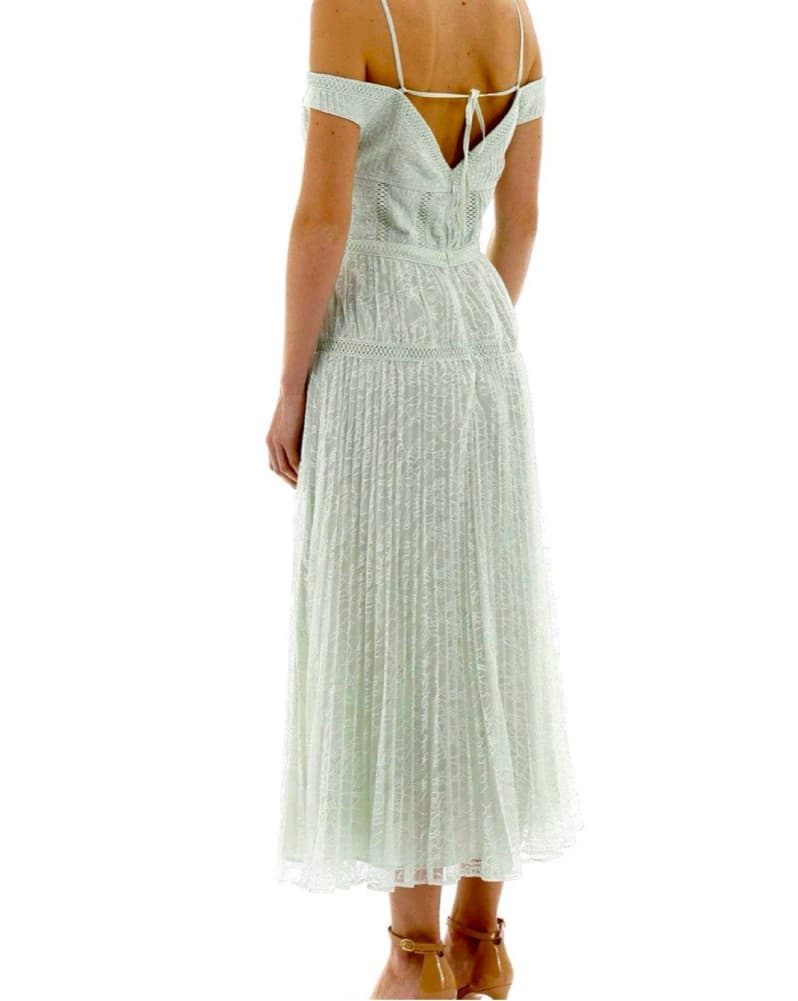 Mint Green Lace Off Shoudler Midi - Image 6
