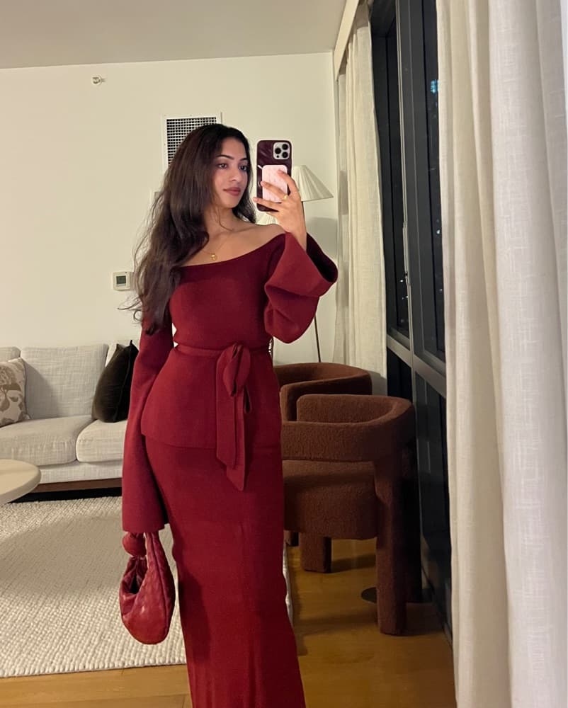 Meshki Cherry Red Sweater set - Image 3