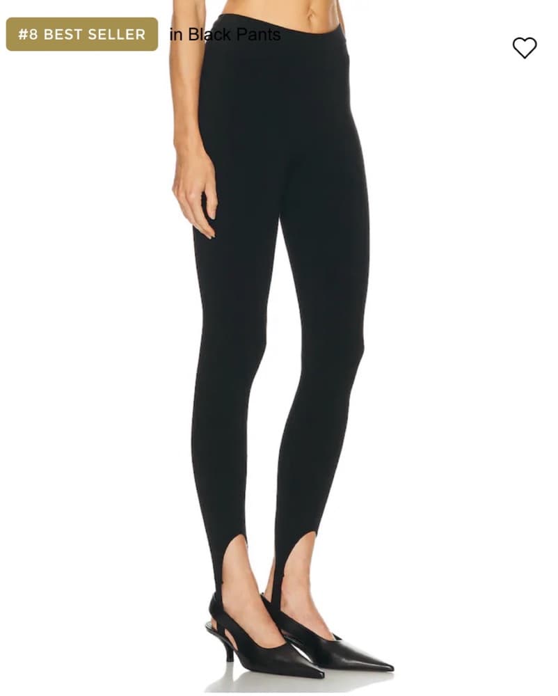 EAVES Black Knit Stirrup Legging - Image 2