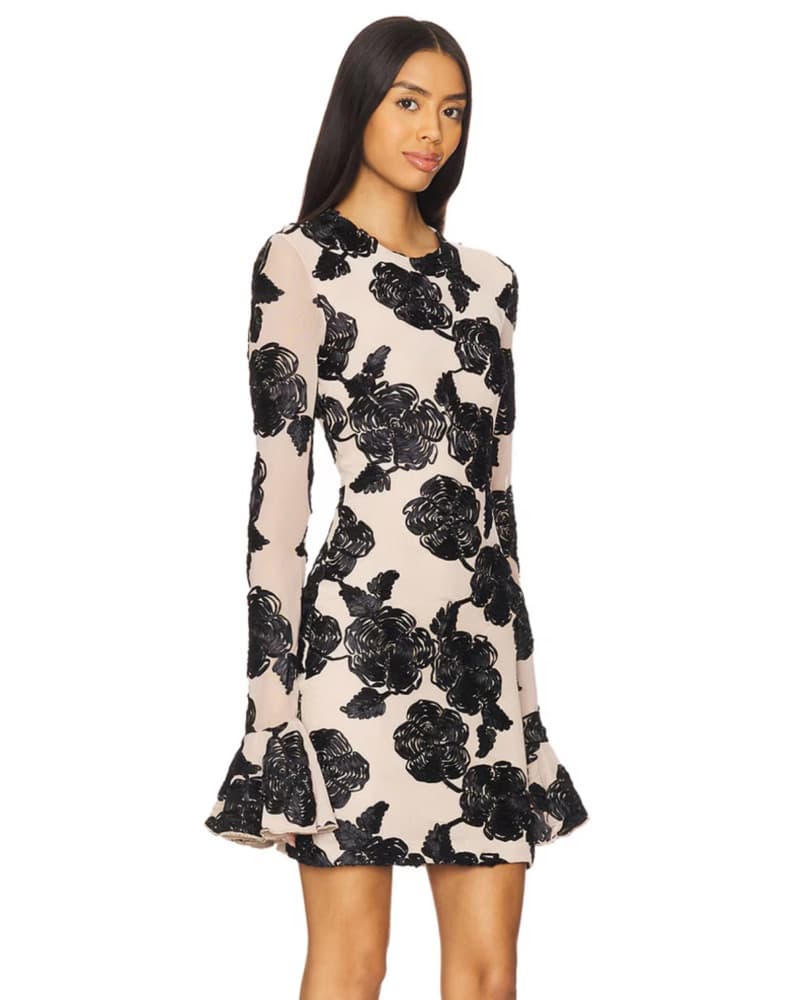 Rotate Flower Mesh Mini Dress - Image 1