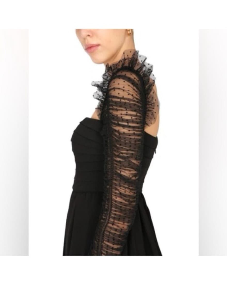 Self Portrait - Dot Mesh Slv Midi Dress - Image 2