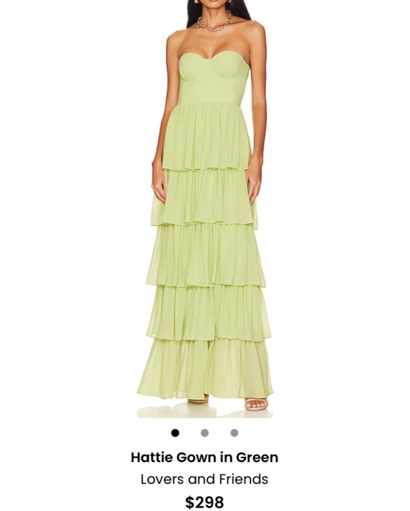 Green Lovers And Friends Ruffle Gown - Image 2