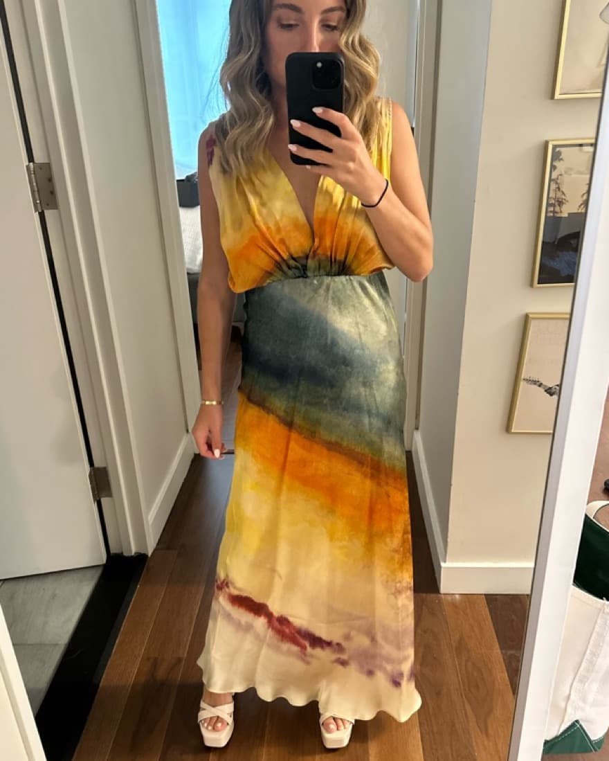 Mes Demoiselles Silk V-Neck Maxi Dress - Image 1