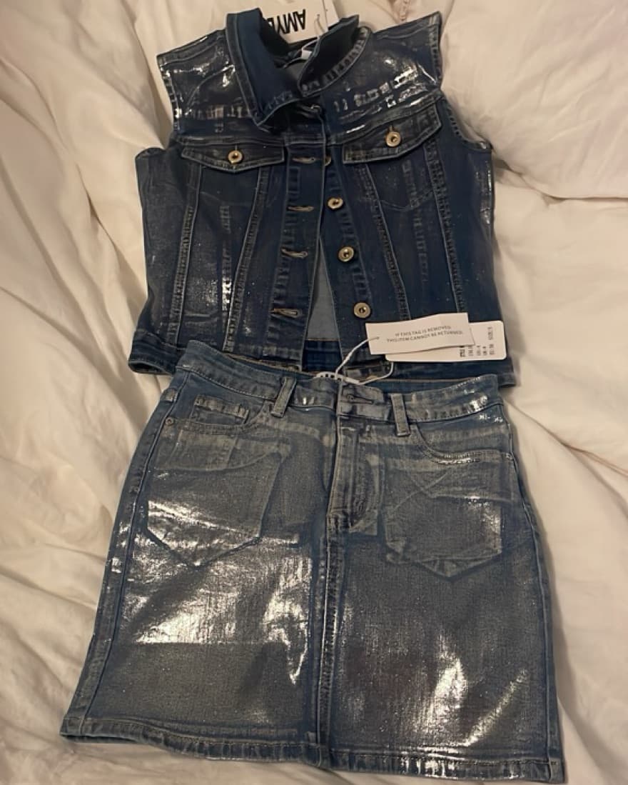 Amy Lynn Metallic 90’s Denim Outfit - Image 6