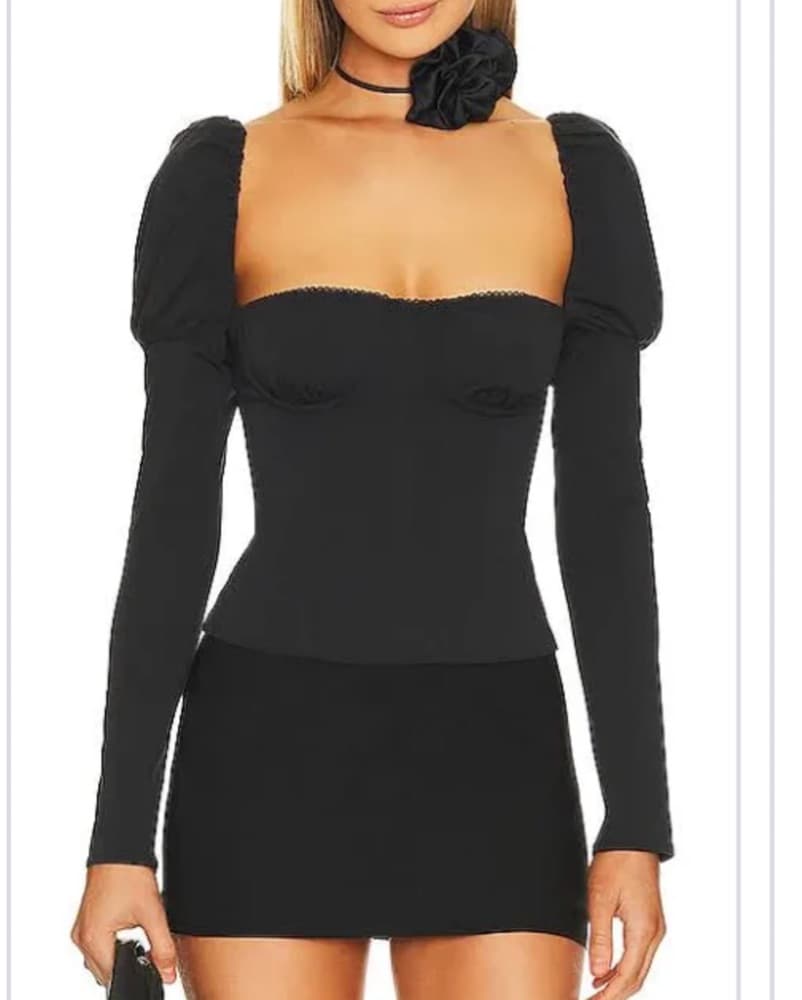 WeWoreWhat Black Longsleeve Corset  - Image 1