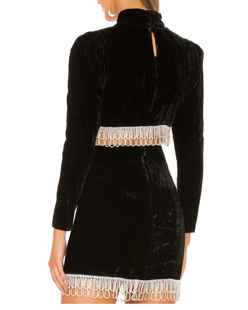 Aliah Cropped Top In Black With Skirt  - Image 3