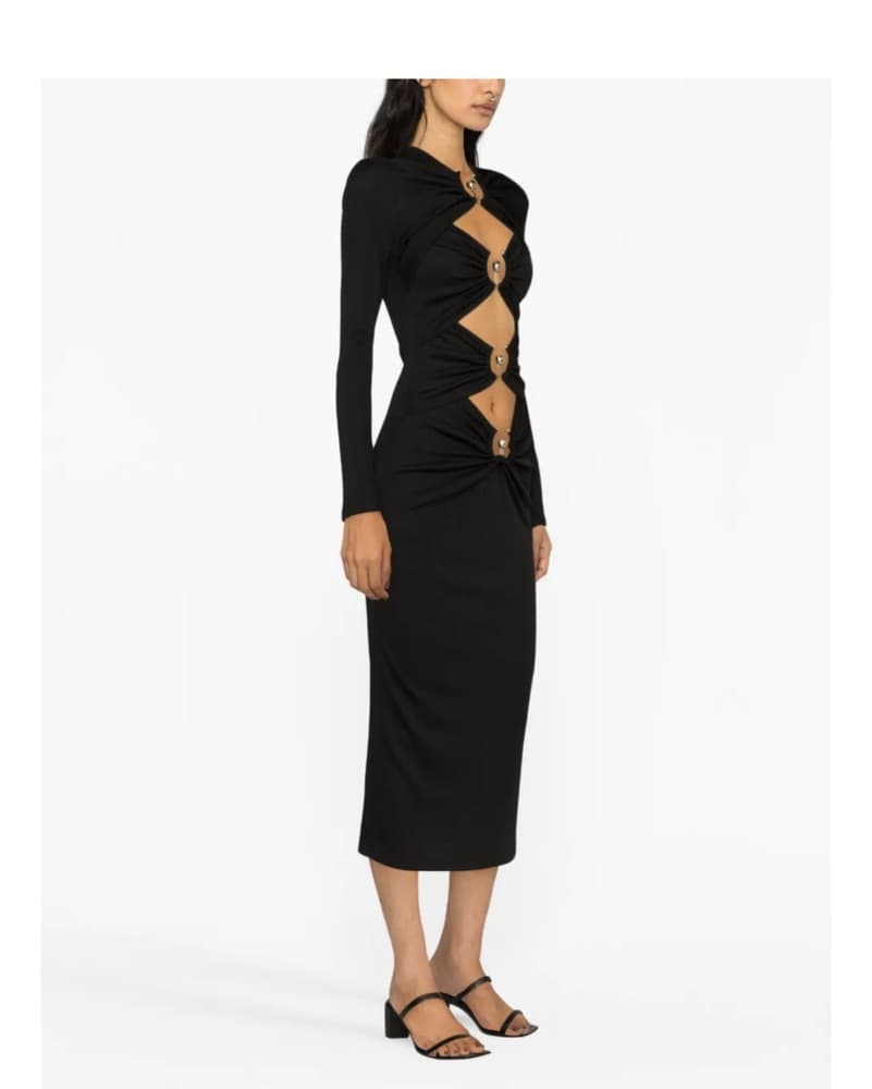Chic Knotted Bodycon Midi Dress - Image 2