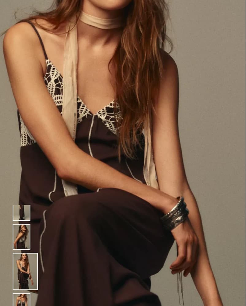 Embroidered Strappg Midi Dress - Image 4