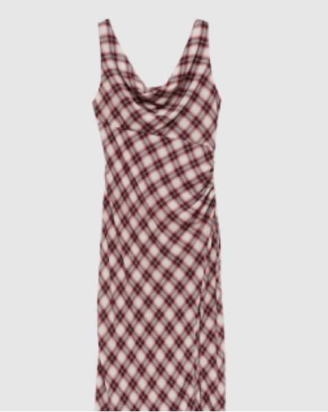 Check Print Midi Dress - Image 3
