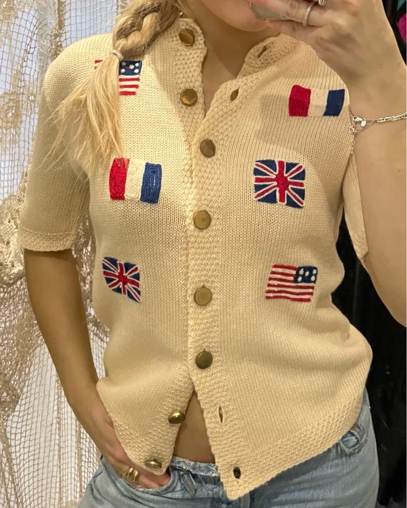 Vintage Embroidered Knit Cardigan - Image 1
