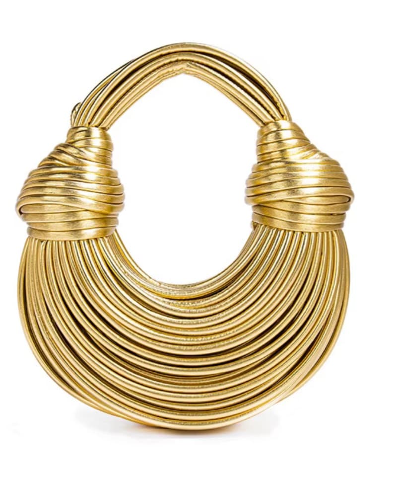 Stunning Gold Woven Statement Purse - Image 1