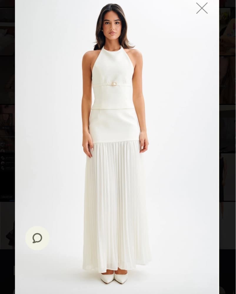 Elegant White Pleated Meshki Set  - Image 1