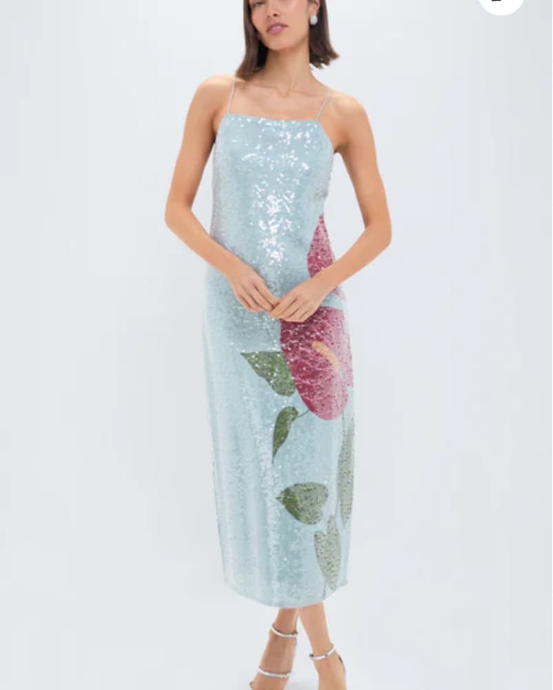 FARM RIO Blue Sequin Dress - Image 2