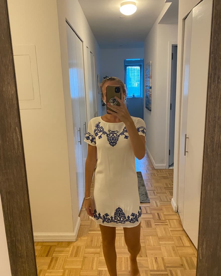 Lulus White And Blue Dress  - Image 2